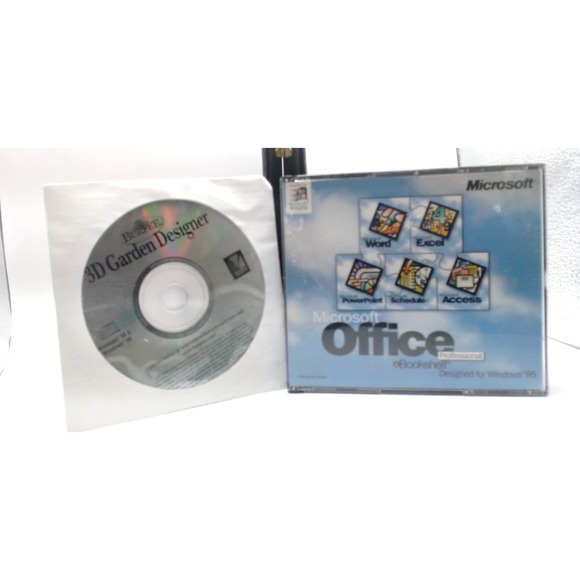 Microsoft Office Professional & Bookshelf Windows 95 With CD Key FREE 3D Garden - Picture 1 of 4